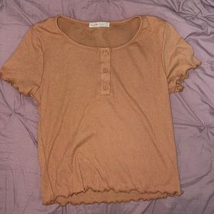 Tan cropped shirt
